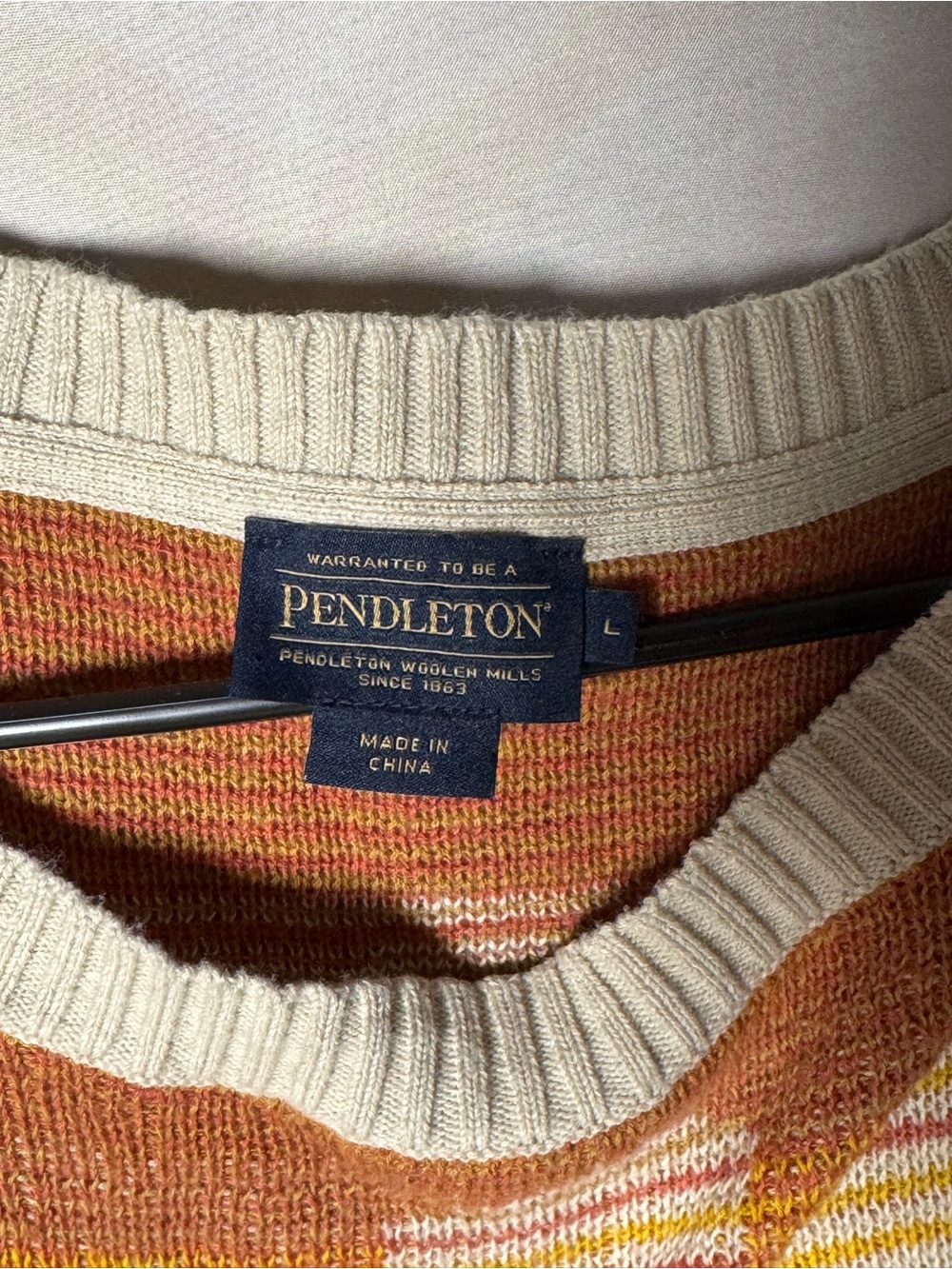 Pendleton Raglan Cotton Pullover - Size Large - Picture 2 of 5